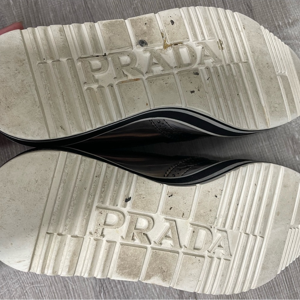Prada Silver and Black Platform Shoes - Picture 4 of 11